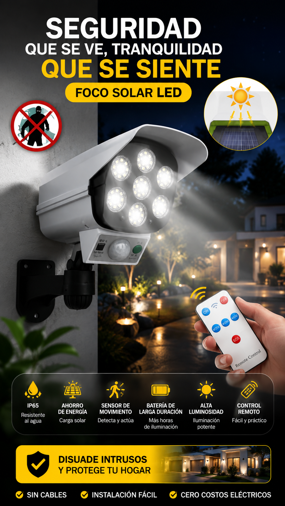 CamGuard Solar - Disuasor Contra Robos (Control de Regalo)